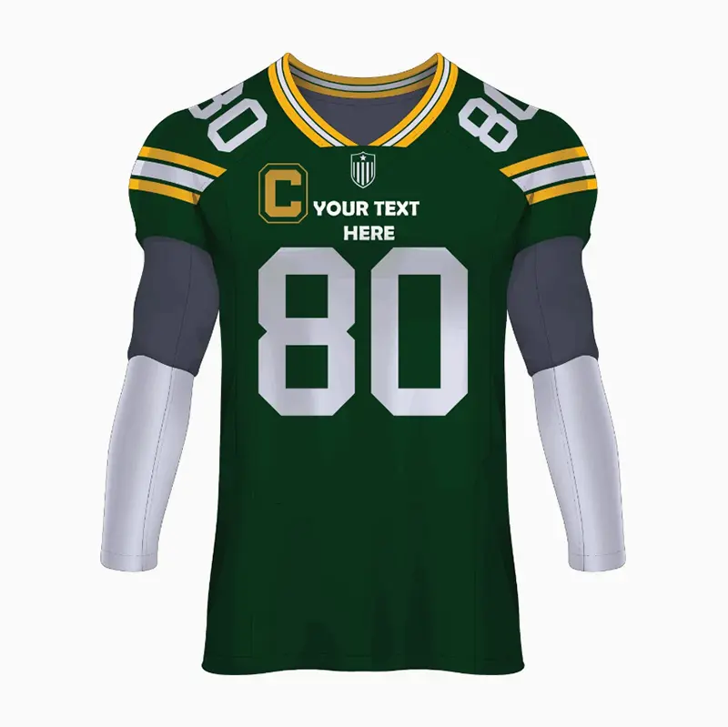 Green American football jersey with number 80