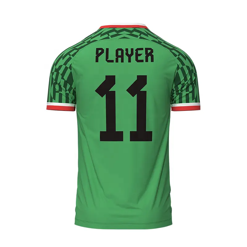Back of a green soccer jersey with player name and number 11