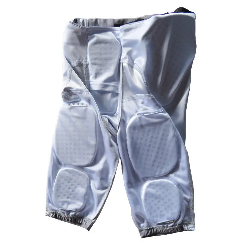 White padded compression shorts with hip, thigh, and tailbone protection