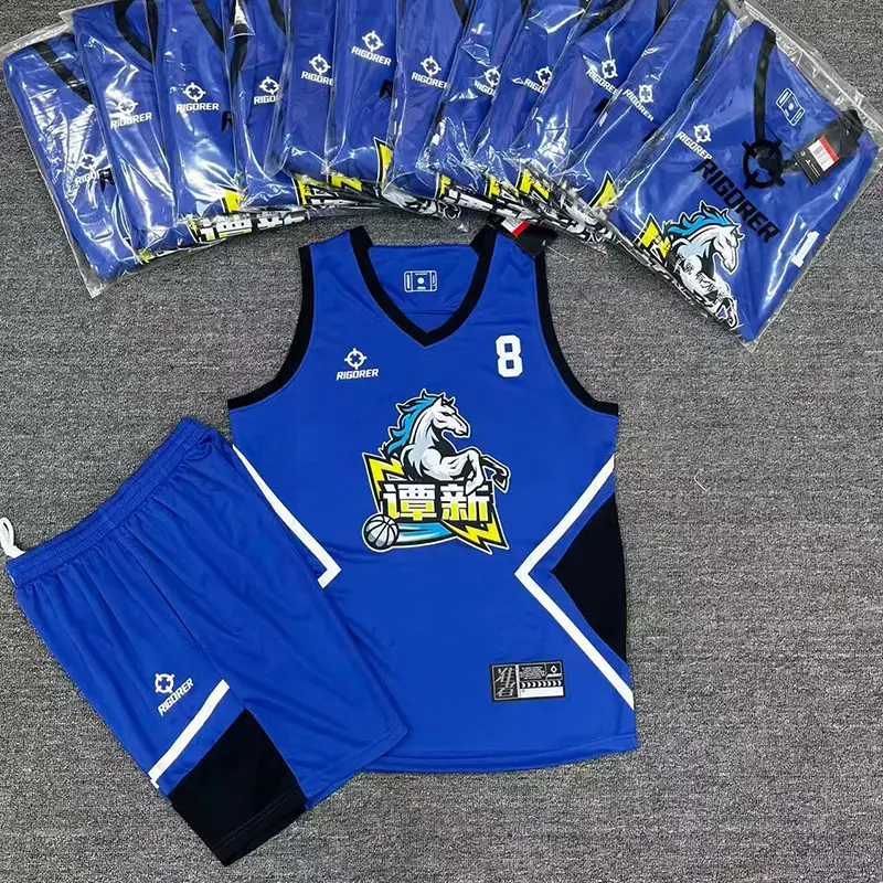 Blue basketball jersey and shorts set